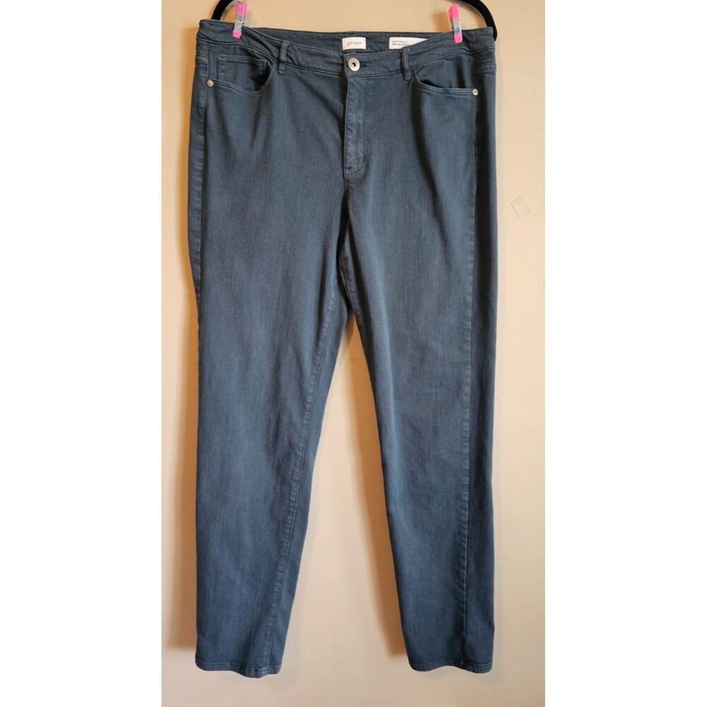 J Jill Womens Sz 14T  Boyfriend Jeans Straight Leg Ankle drk Gray  Denim Stretch